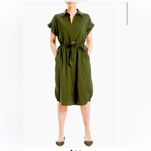 MAX STUDIO V-Neck Cuffed Sleeve Shirtdress